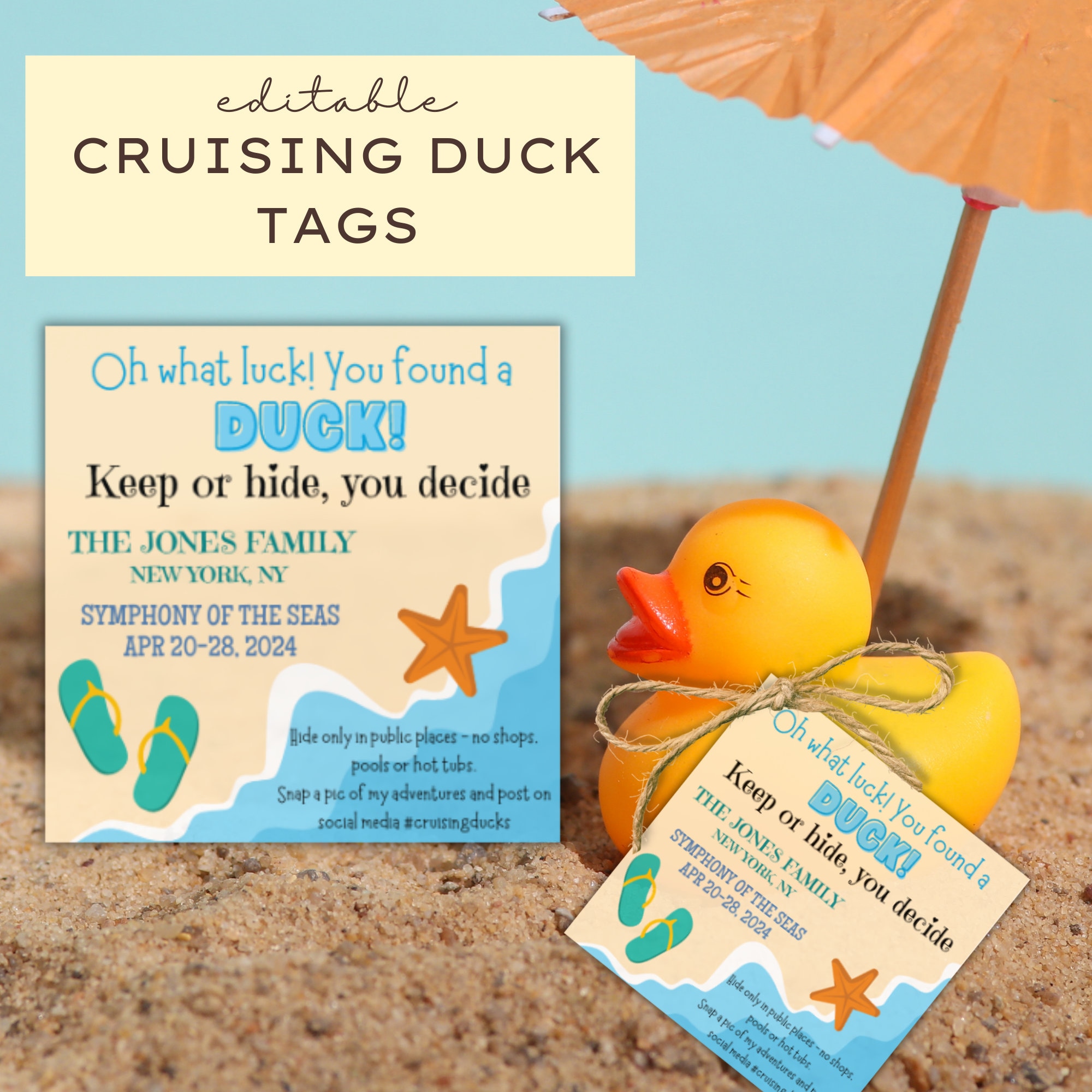 Editable Cruising Duck Tags Printable Cruise Ship Duck Tags Cruise