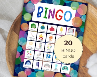 Inside Out Bingo, Inside Out 2 Party Game, Kids Birthday Party Game (Digital Download)