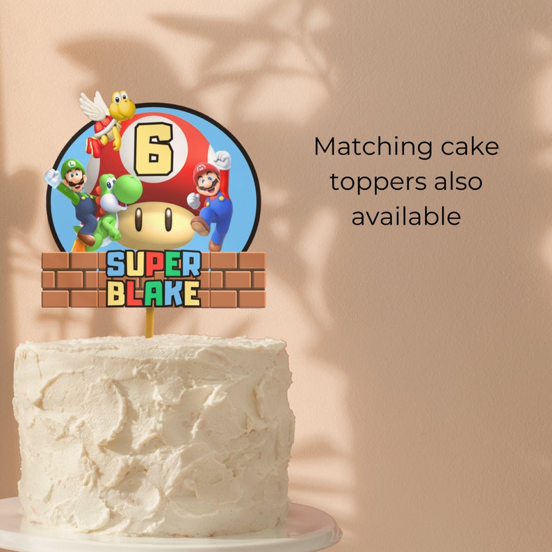 Editable Mario Favor Tag Printable Mario Birthday Thank You - Etsy