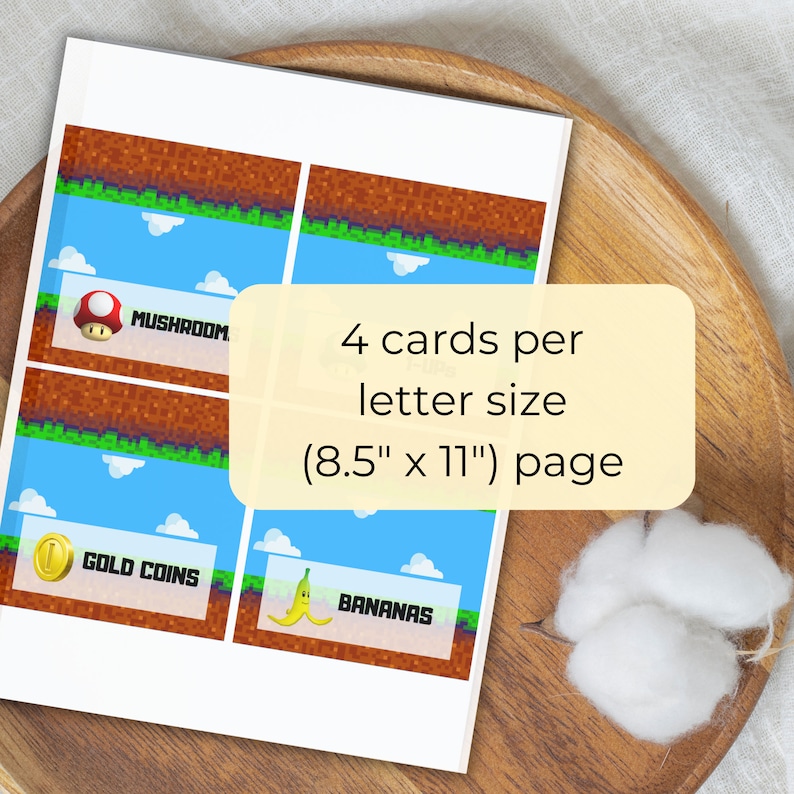 Editable Mario Party Food Label Cards, Printable Mario Food Tents ...