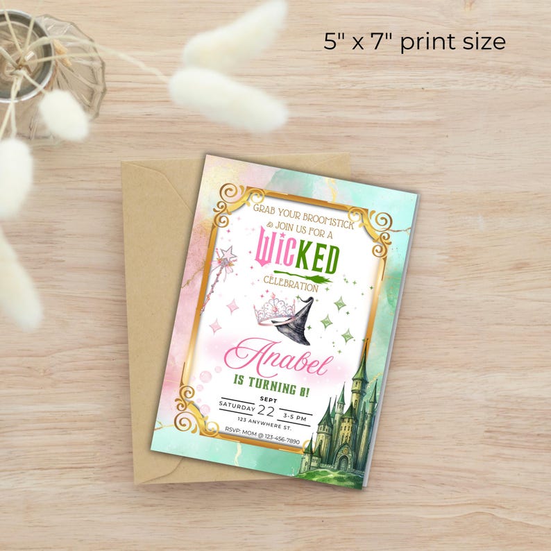 Downloadable Wicked Invitations Wicked Party Invitation, Wicked Birthday Invite, Wicked Invitation ...