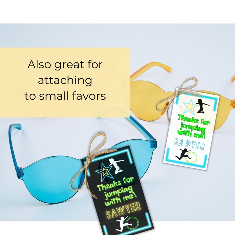 Editable Jump Party Favor Tag, Printable Trampoline Birthday Thank You ...