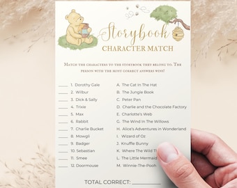 Winnie-the-Pooh Storybook Game, Classic Winnie the Pooh Baby Shower Game, Baby Shower  Game, DIGITAL DOWNLOAD