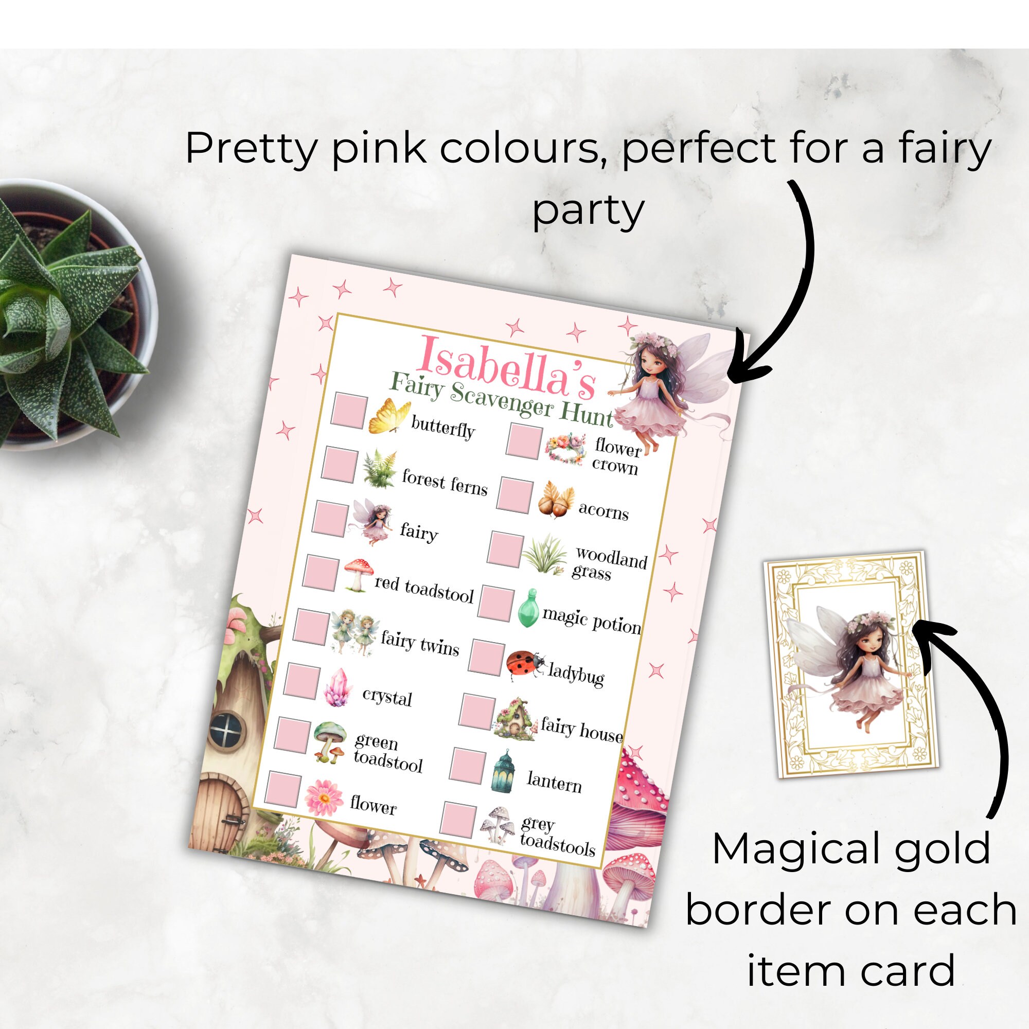 Personalizable Fairy Scavenger Hunt, Printable Fairy Garden Party ...