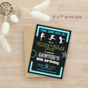 Editable Jump Party Invitation, Printable Trampoline Birthday ...