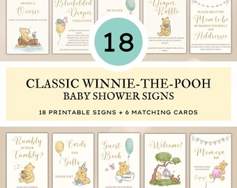 Winnie-the-Pooh Baby Shower Signs Bundle, DIGITAL DOWNLOAD