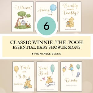 Winnie-the-Pooh Baby Shower Signs Bundle, Classic Winnie the Pooh Baby Shower Signs,  DIGITAL DOWNLOAD