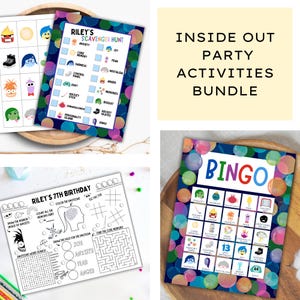 Inside Out Party Activities Bundle, Editable Inside Out 2 Birthday Games Pack, DIGITAL DOWNLOAD