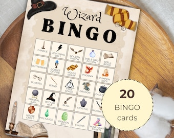 Wizard Bingo, Printable Wizard Party Game, Wizard Party Activity, DIGITAL DOWNLOAD