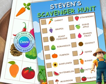 Búsqueda del tesoro "Cultiva un jardín", actividad personalizable para fiestas en el jardín, juego de cumpleaños "Cultiva un jardín", descarga digital