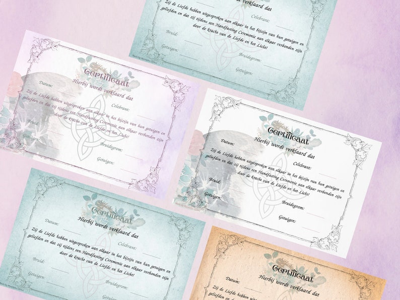 Printable Handfasting Certificate And/or Canvo Pro Template Etsy