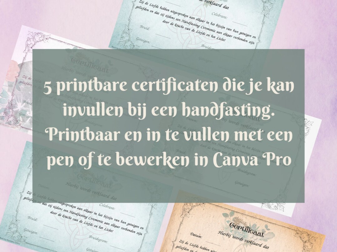 Printable Handfasting Certificate And/or Canvo Pro Template - Etsy