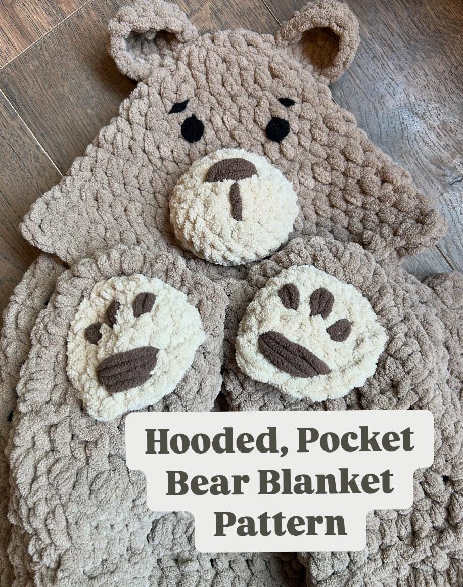 Bear Pocket Blanket Pattern Only