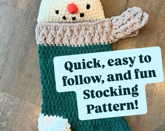 Crochet Snowman Christmas Stocking Pattern: Holiday Decor (PDF Pattern)