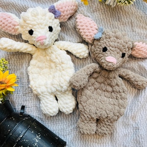 Lamb Snuggler Crochet Pattern | PDF Crochet Pattern | Beginner-Intermediate Friendly | Adorable DIY Baby Lovey | DIY Baby Shower