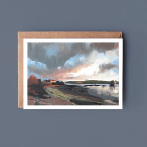 Lege wenskaart, Bembridge bij zonsondergang-kaart, kunstenaarskaart, Fine Art-kaart, Isle Of Wight-kaart, zeilkaart, condoleancekaart, kustscène