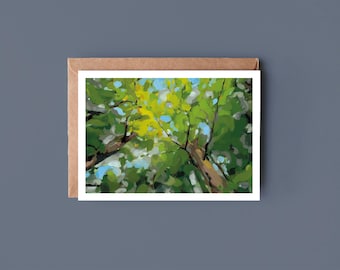 Blank Greeting Card, Treetops Card, Artist Card, Fine Art Card, New Forest Card, Nature Card, Colourful Landscape Card, Tree Card
