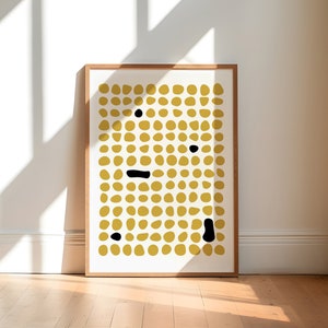 Art mural abstrait moutarde, affiche en papier mat de qualité supérieure, impression d'art abstrait jaune, impression d'art mural abstrait bohème, affiche jaune, impression d'art