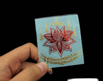 Sticker Yant Lotus Heaven Decor Mobile Case Car ProtectionTalisman Protection Thai Gifts Amulet Charming Fortune Luck Rich Trade Business