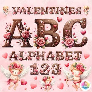 Chocolate Cookie Alphabet: Valentine Letters & Numbers (PNG Digital Download)