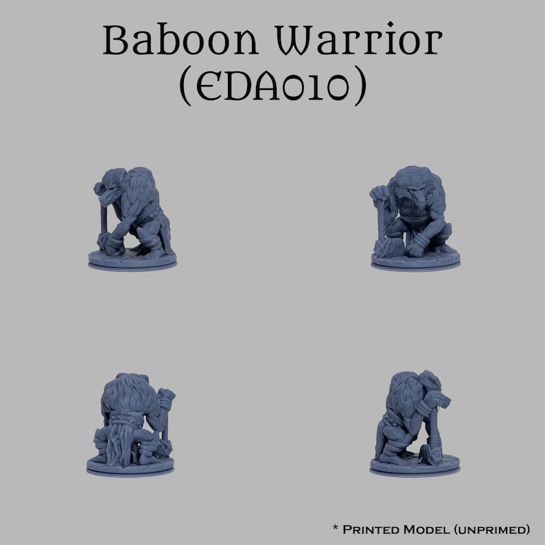 Primate Ape Fantasy Animalfolk Miniatures Set for D&D, Ttrpgs, Board ...
