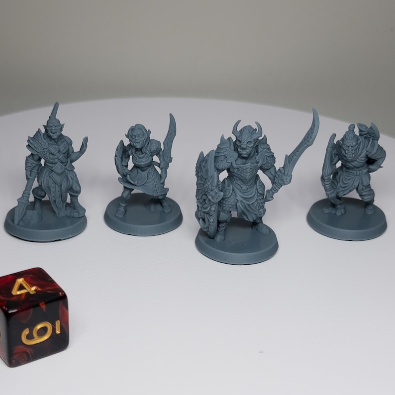 D&D Pathfinder Orc War Band 28mm Fantasy Miniature Set - 4 8k Resin Minis image 6