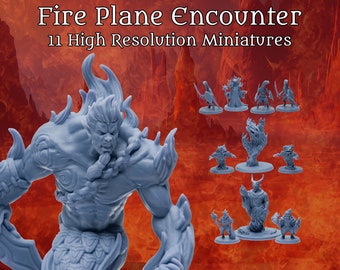 Fire Plane Elemental Fire Fantasy Miniatures Set for D&D, TTRPGs, Boardgames, Wargames | 28mm/32mm