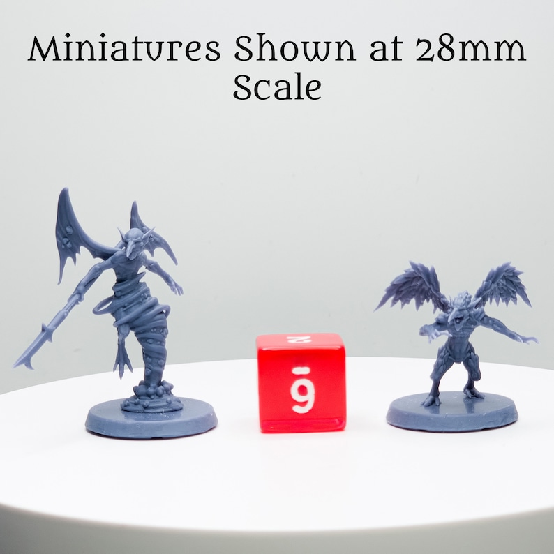 D & D Mephit Dämon Vertraute Monster Essentials Geschenk Starter Set | Pathfinder Frostgrave 28 mm 32 mm Fantasy Minis | 12 8k Miniaturen aus Resin Bild 8