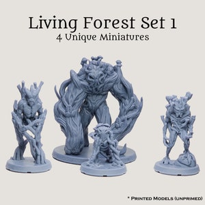 D & D Pathfinder Shambling Mound Blight Sammlung 1 | 28 mm 32 mm Living Forest Fantasy TTRPG Wargame Miniaturen Set | 4 Einzigartige 8k Resin Minis