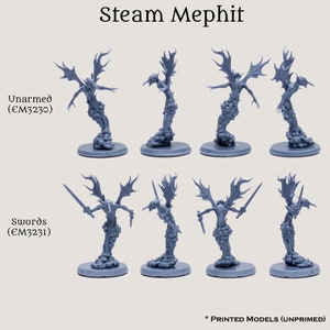 D & D Mephit Dämon Vertraute Monster Essentials Geschenk Starter Set | Pathfinder Frostgrave 28 mm 32 mm Fantasy Minis | 12 8k Miniaturen aus Resin Steam (2 Minis)