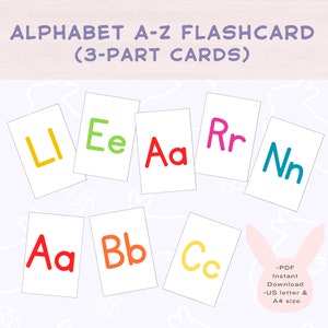 A-Z flashcards | ABC Flashcards | Printable Digital Download | Montessori Materials | Letter Flashcards