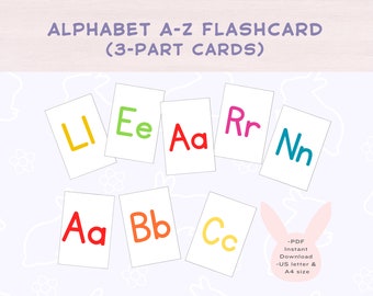 A-Z Alphabet Flashcards: Montessori ABC Printable (Digital Download)
