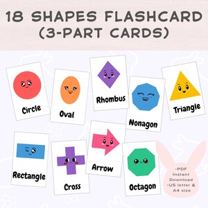 Formes Flashcards imprimables | Imprimables préscolaires à l’école à la maison | Cartes de nomenclature | Cartes imprimables Montessori