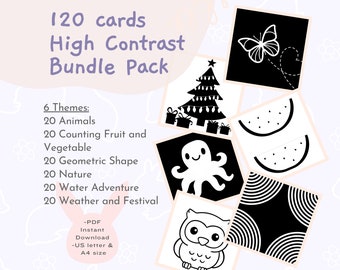 High Contrast Baby Flash Cards: Sensory Stimulation (PDF Digital Download)