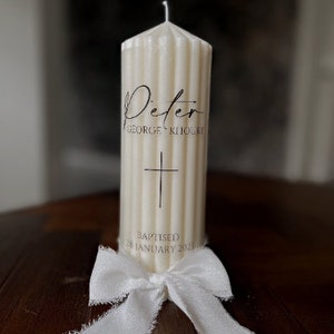 Personalized Christening Candle: Soy Wax Baptism, First Communion