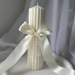 MARBLE wax crystallising Christening Candle Baptism Candle Church Holy Communion Candle Custom Personalised Events Soy wax Children Blessed