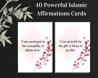 Islamische Affirmationen Karten, Islamische Erinnerungen, Motivationszitate, Inspirierende Zitate, Muslimische Affirmationen, Affirmationen für Muslime.