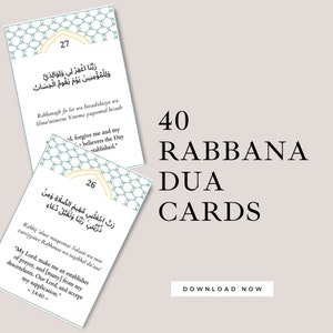 40 Rabbana Dua Cards, Islamic Digital Quranic Dua , Printable Prayer Cards, Muslim Dua Flashcards, Islamic Gifts, Quran, Ramadan. Prophetic