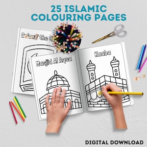Islamic Colouring Book, Islamic Activities,Printable Coloring Pages,Muslim Kids Activities, Digital Homeschool, Islamic Learning Worksheets