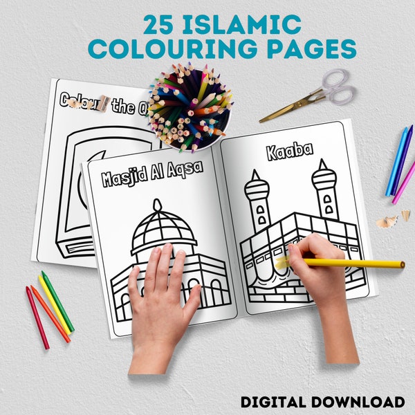 Islamic Colouring Book, Islamic Activities,Printable Coloring Pages,Muslim Kids Activities, Digital Homeschool, Islamic Learning Worksheets