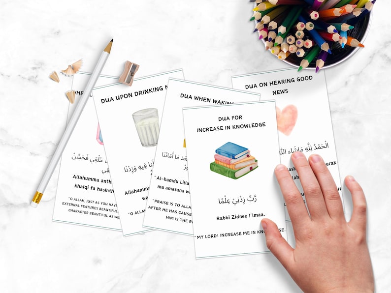 Printable Kids Dua Cards Islamic Digital Download, Muslim Children ...
