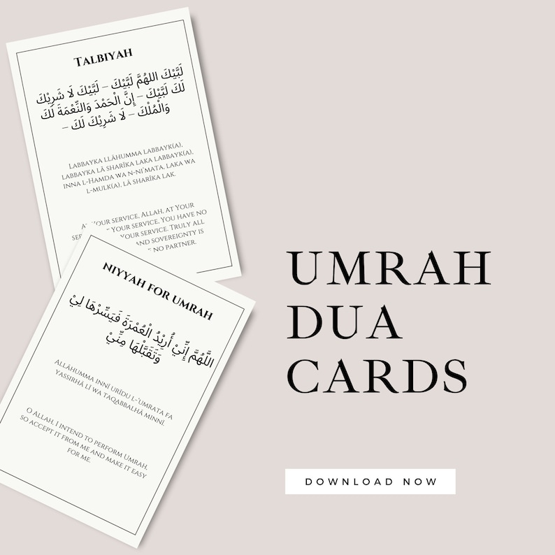 Umrah Dua Cards, Flashcards, Printable Umrah Pdf, Umrah Guide, Digital ...