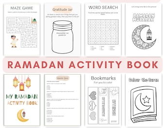 25 page Ramadan Islamic Activity Book,  Kids Worksheets, Muslim Children's Activities, Eid Colouring, Islamic Printable Coloring & learning