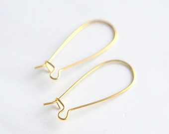Pack of 10 33mm Gold Plated Stainless Steel Kidney Ear Wires Ear Hooks 5 Pairs Jewellery Findings Supplies Earrings Ear Ring Supply DIY