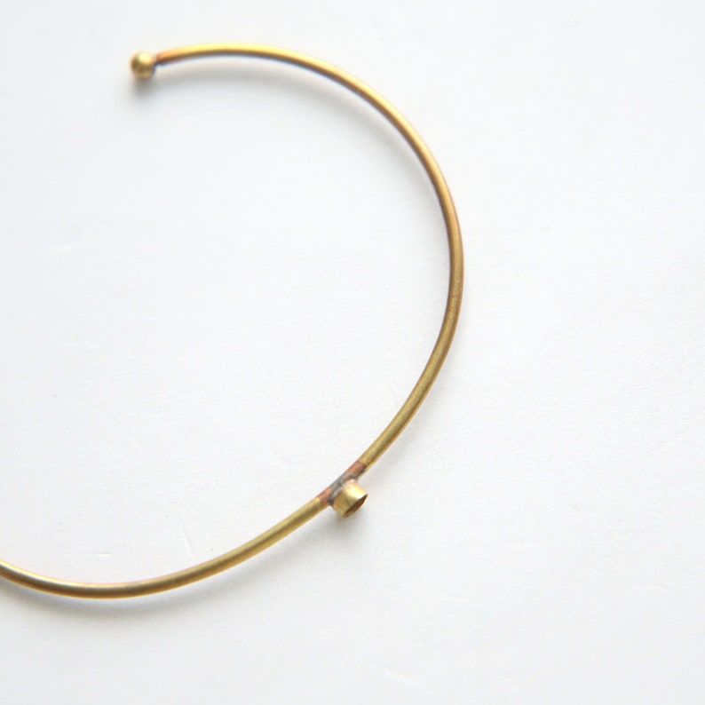 2 x Brass Bangle Bracelet with 3mm Setting For Gemstone Raw Brass Thin Unplated Brass Cuff Jewellery Making Jewelry Craft Supply Stone Bezel image 3