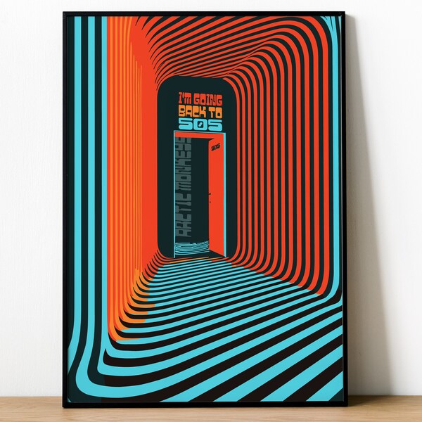 Arctic Monkeys - 505 lyric inspired Poster Print | Featuring the lyric "I'm Going Back To 505" | Infinity Isometric Optical Illusion