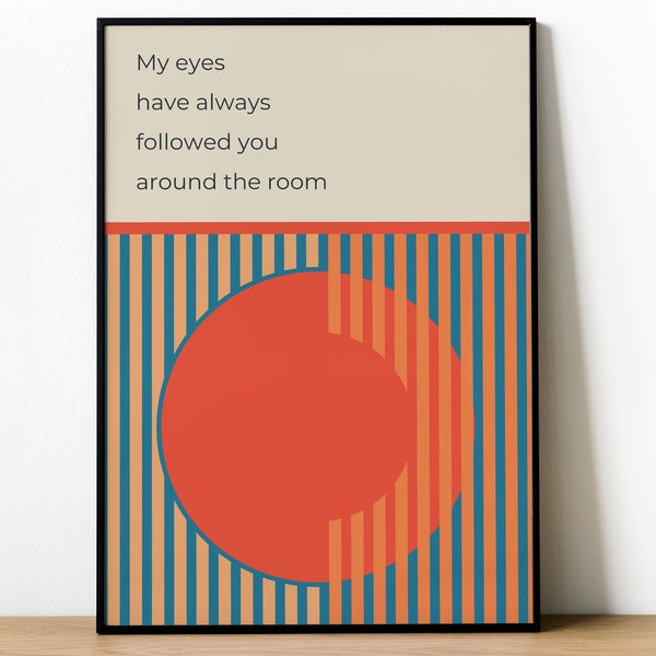 Noel Gallagher - If I Had A Gun Lyric Poster Print | High Flying Birds Lyrical Poster | Retro Bauhaus Style Music Poster