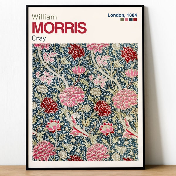 William Morris Print | Cray | Contemporary Revival Art | Bold and Modern Gallery Poster | Vintage Exhibition Wall Art | Floral Print