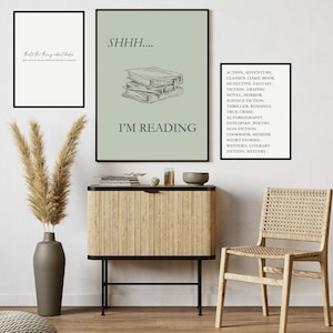 Book Lover Digital Art | Digital Download | Printable Wall Art | Bookish Art | Book Genres | Book Gallery Wall Art