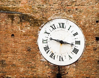 Fotografía de reloj antiguo / Arte de pared de Italia / Descarga instantánea / Arte imprimible